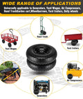No Flat 4 To 6 Wheel And Tire Set with 13 inch wheels solid foam filled tires for wheelbarrows, garden carts, wagons, and dollies