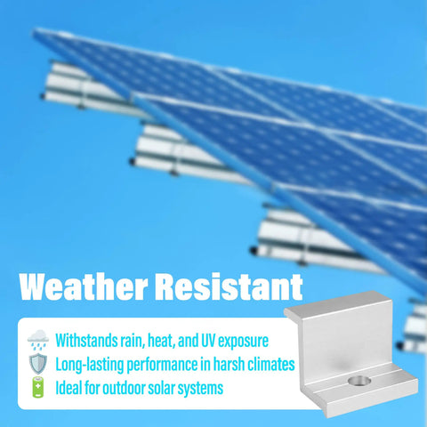 Rock Solid 10 Pack Aluminum Solar Panel End Clamps For 30mm Frame Height With Z Style Roof Mount Brackets And Heavy Duty Adjustable Support Hardware For Zero Hassle Pv Setup close-up showing a weather-resistant aluminum end clamp.