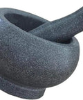 Granite Mortar And Pestle Set 6.3 Inch Black Grinding Stone For Spices Herbs Pesto Garlic Nuts Anti Slip Base Easy To Clean Durable Kitchen