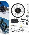 1000W Rear Wheel Electric Bike Motor Kit 48V Conversion With 3 5 9 Speed Adjustable Shifter And LCD Meter, E Bike Hub Motor Kit For 26x4 Snow Tires kit components