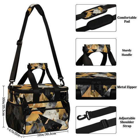 Insulated Picnic Backpack Keeps Food Fresh All Day Your Go To Portable Lunch Bag For Women And Men Spacious, marble texture, 12x9x10".