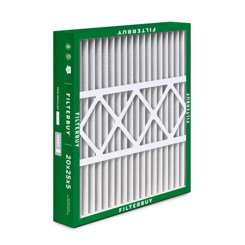 20X25X5 Air Filter MERV 8 Pleated For Home HVAC System With Essential Dust And Allergy Defense