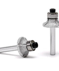 Vacuum Brazed Diamond Router Bit 1/4 Inch Shank For Marble Granite And Travertine Delivers Hella Smooth Bullnose Edge Profiles On Countertops And Shower Curbs Making Your Renovation Look Absolutely Sick, dual angle view.