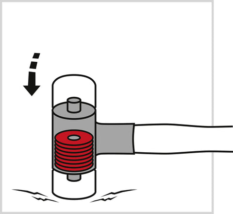 Illustration of 2 In 1 Engineer Dead Blow Hammer Pro Grade For Powerful, Precise Blows Without Recoil, Swiss Made Quality, 22mm Head