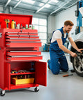 Heavy Duty 2 In 1 Detachable Tool Chest On Wheels With 10 Drawers Lockable Top Box And Bottom Cart A High Capacity Mechanic Organizer For Workshop Garage Adjustable Shelf Red Finish next to mechanic.