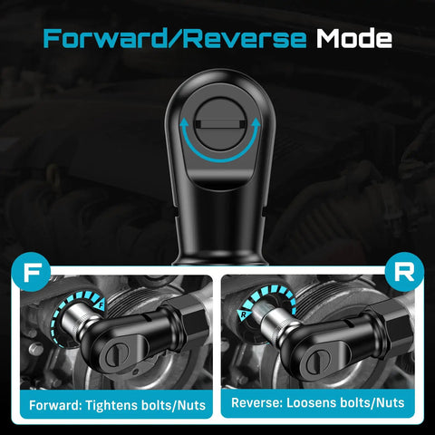 Half Inch Cordless Electric Ratchet Wrench Pro Grade With 90 Nm Torque forward and reverse mode demonstration