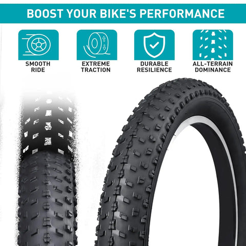 Beefy 20x3 Fat Bike Tire For E-Bikes And Mountain Snow Riding, Grippy And High Performance Wear Resistant Tire With Tube