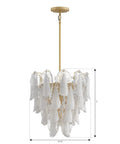 Fresh Legacy Brass 18 Inch 5 Light Pendant With Hand Formed Glass Shades showing dimensions and design for indoor and outdoor use.