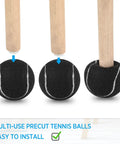 40 Pack Precut Tennis Balls For Furniture Legs And Floor Protection, Easy Slip-On Chair Foot Covers, installation guide, black