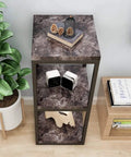 Wooden shelf with Black Brown Marble Peel And Stick Contact Paper For Kitchen Counters And Furniture Self Adhesive Vinyl Wrap Waterproof 24x200 Inch Roll