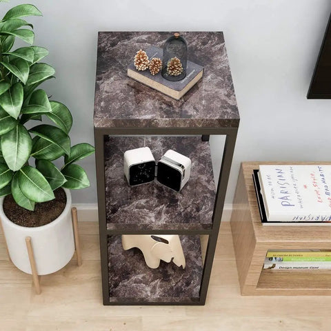 Wooden shelf with Black Brown Marble Peel And Stick Contact Paper For Kitchen Counters And Furniture Self Adhesive Vinyl Wrap Waterproof 24x200 Inch Roll