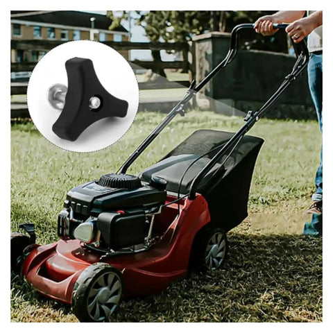 Sweaty Grip Upgrade! Tough Plastic Lawn Mower Handle Screw Nut Kit With Triple-Cornered Knob Non-Slip Replacement Part Built Like A Tank For Heavy Duty Mowing Jobs And Easy Tool-Free Tightening Sessions Today, black plastic handle nut on push mower