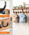 29 Inch Wall Coat Rack With Shelf 4 In 1 Organizer With 11 Hooks Hangs Coats Keys Hats Bags And Mail In One Spot No Mess Ideal For Entryway Living Room Or Bedroom And Keeps Clutter Gone with double hook detail