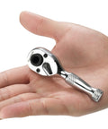 Prograde 1/4 Inch Stubby Ratchet Wrench Dual Socket Bit Driver 72 Tooth Chrome Alloy held in hand, ideal for tight spaces.