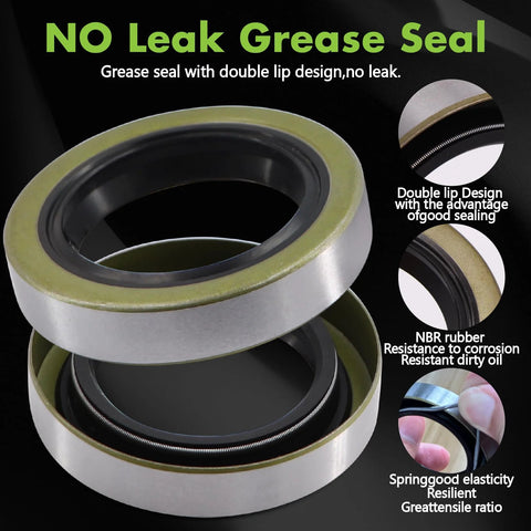Trailer hub bearing kit, 4pk, with 1.98in dust covers, spindle nuts, grease seals for #84 spindle and 3500-lb axles