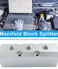 Three Way Five Port Air Manifold Block Aluminum Inline Air Hose Splitter With 1/2 Inch NPT Threads in car engine system