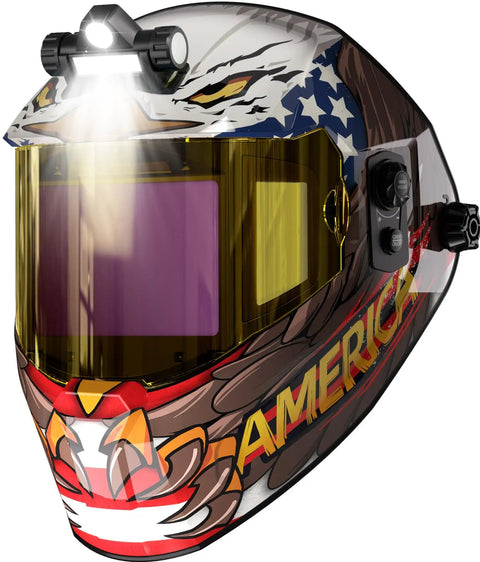 Auto Darkening Welding Helmet With Light Full Digital Filter And True Color View Pro Grade Extra Wide 7.2 By 3.2 Inch Panoramic Field