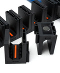 Pro Series 4.0 Magnetic Plier Organizer For Tool Drawers showing black and orange modular holders with magnetic base for 12 pliers.