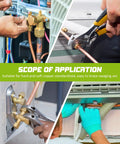 Six Piece Hex Handle HVAC Tool Set used for copper tube expanding and swaging in air conditioning repair applications.
