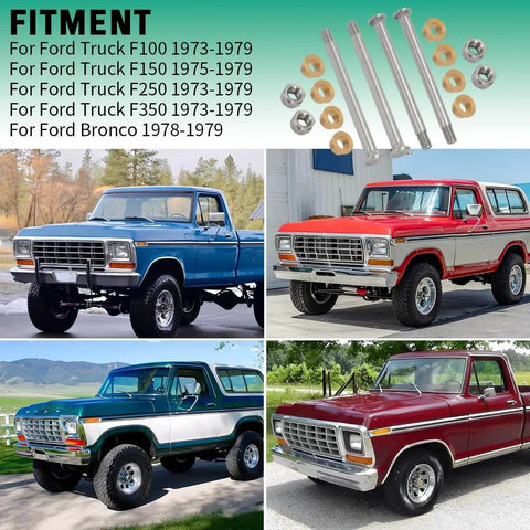 Door Hinge Pin And Bushing Repair Kit For Ford F150 F250 F350 1973 1979 And Bronco 1978 1979 with various Ford trucks