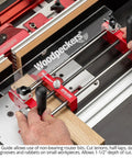 Zero Drama Small Parts Holder For Router Tables with heavy duty clamps and precision pins for safe small part alignment.