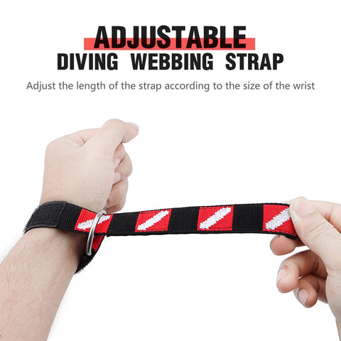 4 Pack Scuba Wrist Straps With Adjustable Nylon Band And Stainless Steel D Ring For Diving Lights, Flashlights, Cameras