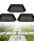 3 Piece Stepping Stone Molds For Concrete Pavers Square 12 By 12 Inch With 1.73 Inch Depth Dope Garden Path Kit