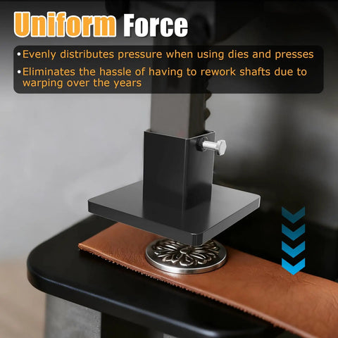 Beefy Hand Press Foot Attachment For Die Cutting And Leather Stamping Machines with all-metal platen applying pressure