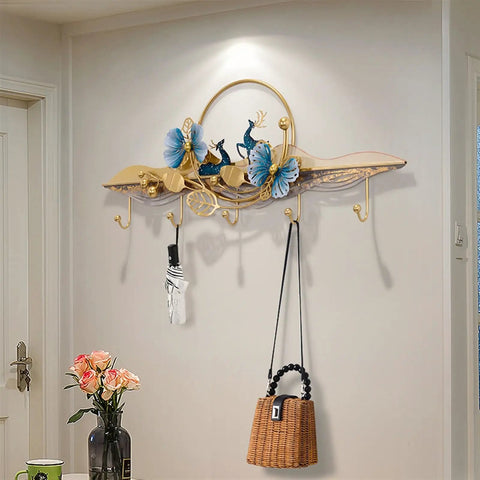 Badass Wall Mount Coat Rack With Double Hooks For Home Setup Heavy Duty Metal Entryway Organization, decorative wall hooks with flowers.