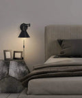 Black Plug In Wall Lamps Two Pack With Swing Arm Range 270 Degree Adjustment And 180 Degree Base On Off Switch Wall Sconces for Bedroom