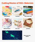 Collage of materials cut by Vinyl Cutter With Automatic Edge Detection And Dual Blade System For Precise DIY Crafts