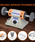 4 Inch Jewelry Polisher And Variable Speed Grinder Machine with Six Cloth Wheels And Two Abrasive Wheels in Portable Set