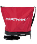 Red 2750 25lb Nylon Bag Seeder And Spreader With Cross Shoulder Strap Precise Placement Side Spread Control Spring Shutoff
