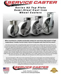 Extra Heavy Duty 10 Inch Caster Set Featuring Rock Solid Semi Steel Cast Iron Wheels Includes Two Swivel And Two Rigid Casters, top plate design