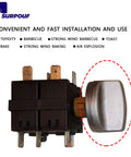 Front view of Oven Function Rotary Selector Switch With 11 Pins And 7 Positions Replacement Part Fits Cuisinart TOA 60 Air Fryer Beelicious Oven And Geek Chef FM9001E.