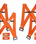 Bright orange Shoulder Harness Moving Kit for Heavy Lifting Move Furniture and Appliances Like a Pro, 4 pack, displayed on white background