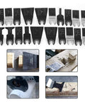All Purpose Oscillating Tool Blade Kit, 20 Piece High Carbon Steel Set For Cutting Plastic, Wood And Soft Metals, blades displayed