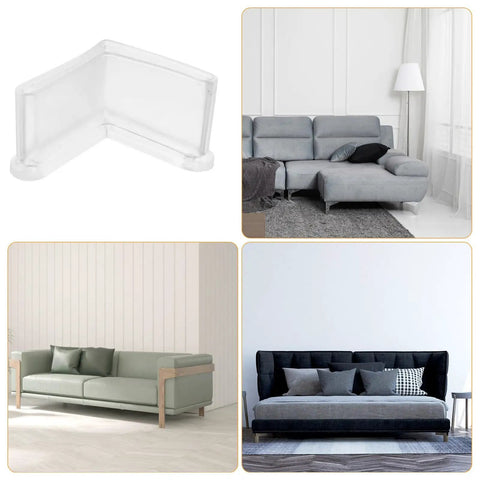 8 Piece Rubber Furniture Angle Foot Pads And Corner Protectors For L Shaped Edges next to modern sofas and decor in home setting