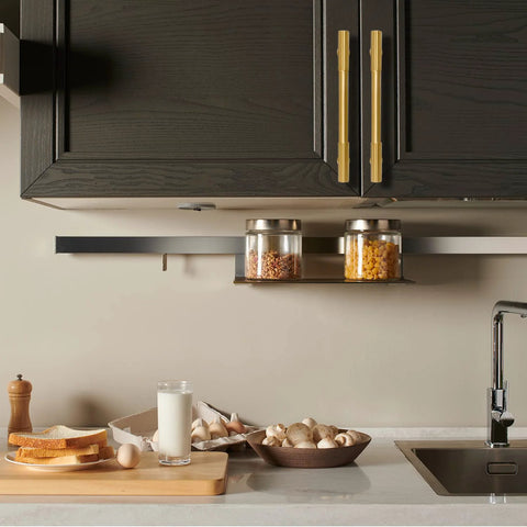 Solid Brass Gold Cabinet Pulls Set Of 4 With 5 Inch Hole Centers For Modern Kitchen Cupboards, Drawers, Wardrobe Doors