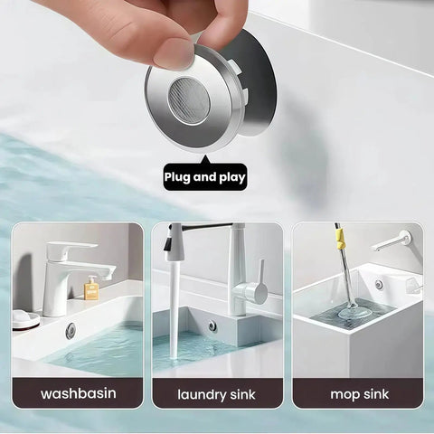 Top Shelf Stainless Steel Bathroom Sink Overflow Cover, Rust Resistant Drain Cap That Kicks Out Nasty Pests And Foul Air, Durable Kitchen Sink Bug Trap 2 Piece Set