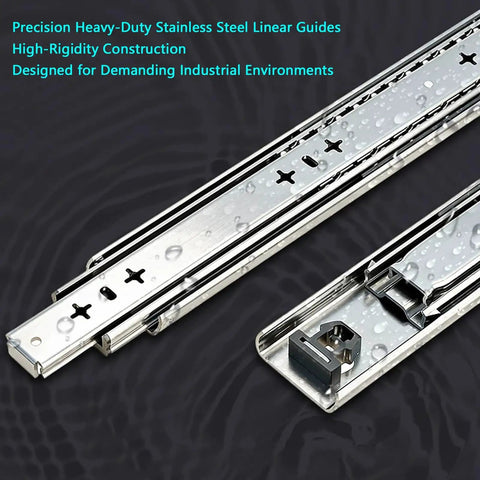 Heavy Duty Locking Drawer Slides With Side Mount Ball Bearing Rails Detachable For Machine Tables And Production Line Conveyors 800 Millimeters Long