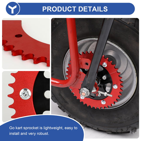 Go Kart Split Sprocket 42 Tooth For 420 Chain Rear Sprocket Aluminum Mini Bike Gear Upgrade For Predator 301cc 420cc 212cc 196cc 79cc 97cc 100cc Engines Easy Install No Axle Removal