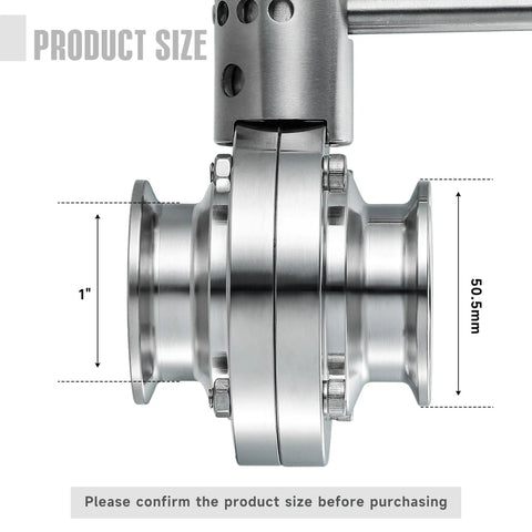 2 Pack 1 Inch Tri Clamp Butterfly Valve Sanitary 304 Stainless Steel Manual Pull Handle Beefy Built For Homebrew Dairy Food