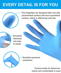 Premium Nitrile Exam Gloves 4 Mil Thick 100 Box Ripstop Power Textured Grip Snug Durable Fit For Clinic Kitchen And Cleaning Medium Size with non-slip fingertips.