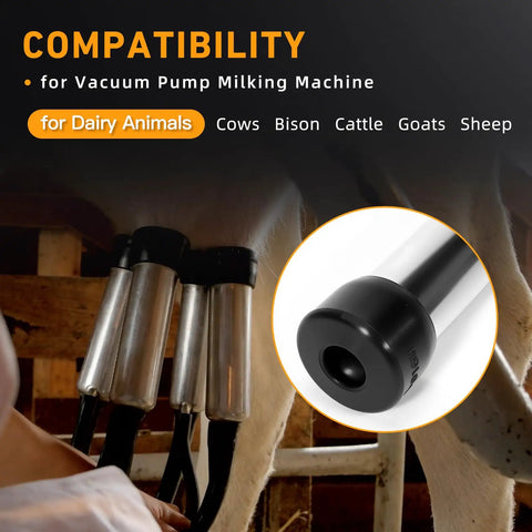 Pro Grade Cow Milking Cluster With 4 Teat Cups 240cc Milk Claw For Vacuum Pump Milking Machine on cattle udder close-up