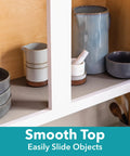 Kitchen shelves with Go To Non Adhesive Shelf Liner For Cabinets And Drawers Easy Install Non Slip Drawer And Pantry Liner Gray 12 Inch By 10 Feet Pack 6 Ideal For Kitchen And Bathroom Organization, displaying bowls and mugs.