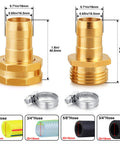 Garden Hose Repair Kit With Clamps For Three Quarter Or Five Eighth Brass Hoses Includes Two Male And Two Female Connectors Four Stainless Steel Hose Clamps Extra Gaskets Replacement Fittings Durable Brass Construction For Easy No Hassle Quick Fix