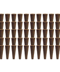 Cone Shaped Grow Sponges For Cloning And Germination, 50 Pack Plant Starter Pods, shown in a uniform arrangement, made for gardens.