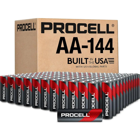 Alkaline AA Batteries 1.5V Long Lasting Power 144 Count Bulk Pack Pro Grade Heavy Duty For All Purpose Industrial Use Powers Smoke Detectors Alarm Panels Remote Controls Medical Devices And Facility Equipment