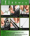 Assembly guide for 15 Inch Heavy Duty Dethatching Rake With Adjustable Long Handle Metal Turf Rake For Grass And Lawn Cleanup